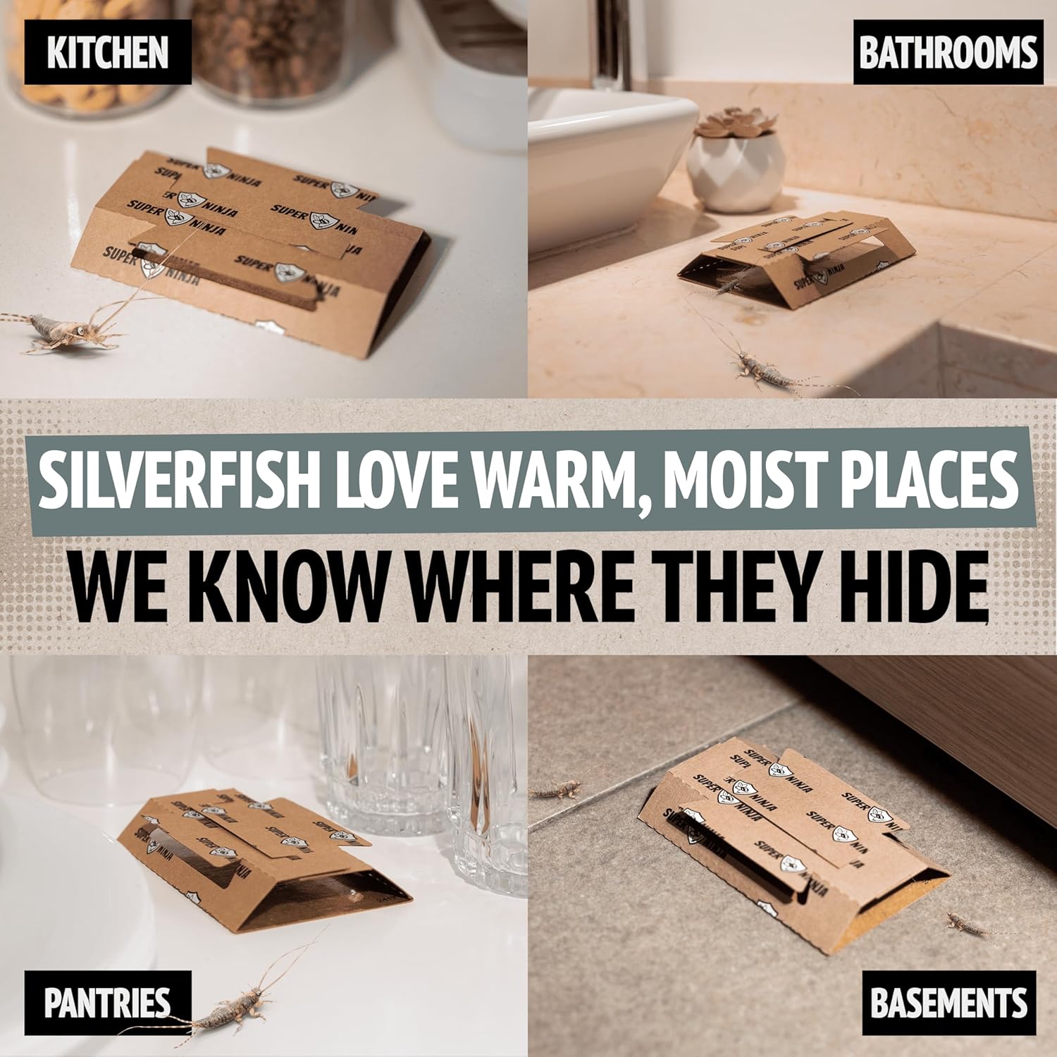 Super Ninja Eco Silverfish Traps - Placement Tips