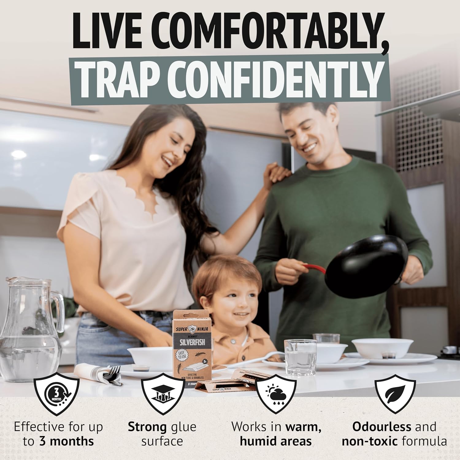 Super Ninja Eco Silverfish Traps - Trap Confidently